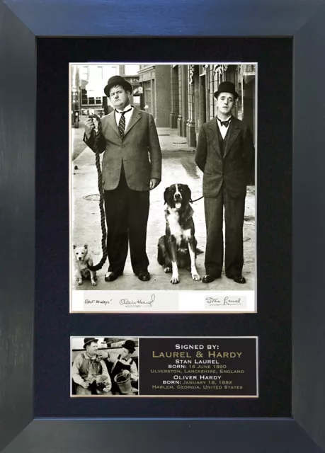 LAUREL & HARDY Signed Mounted Reproduction Autograph Photo Prints A4 19