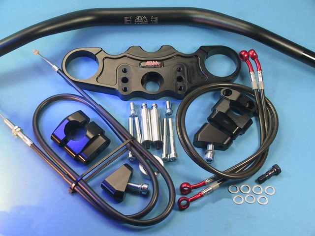 ABM Superbike Handlebar Kit For Kawasaki ZZR 1400 (2012+) | Black Aluminum, German Made