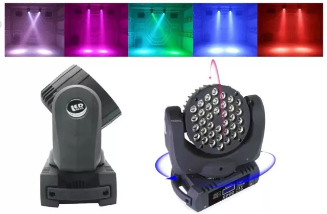 Tête Mobile 36 LED Professionnel DMX Eclairage Projecteur Discothèque Cir