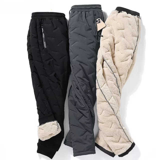 Winter Lambswool Warm Thicken Sweatpants Men Fashion Joggers Water Proof Pants