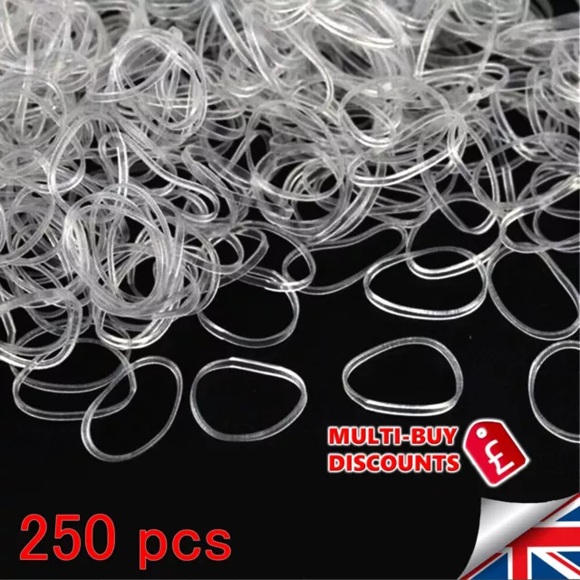 500X Mini clear Hair Elastics Rubber Bands Braids Braiding Plaits Small  Bands