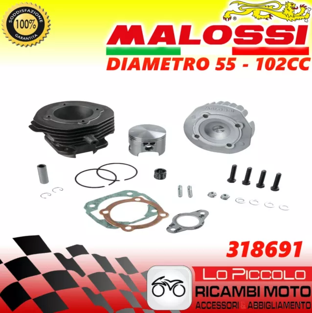 318691 CILINDRO MALOSSI � 55mm corsa 43mm 102cc ghisa PIAGGIO VESPA 50 PK-PK XL