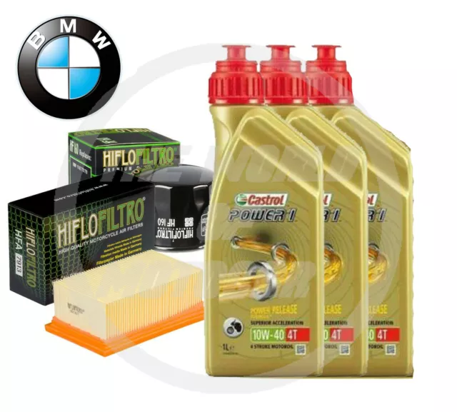 Kit/Tagliando Bmw F/800/Gs 2006 2012 Filtro Olio Aria Castrol Power1 10W40 Moto