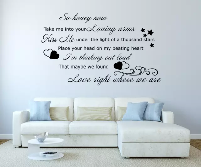 ED SHEERAN - Thinking out Loud Song Lyrics, Vinyl Wall Art Sticker (sl8)