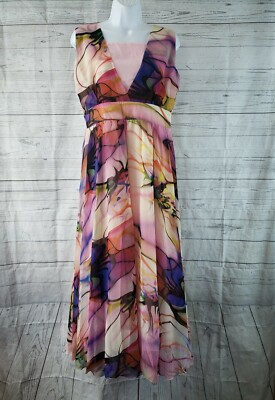 Vicky and Lucas Womens Dress Sz Large Pink Purple Sleeveless