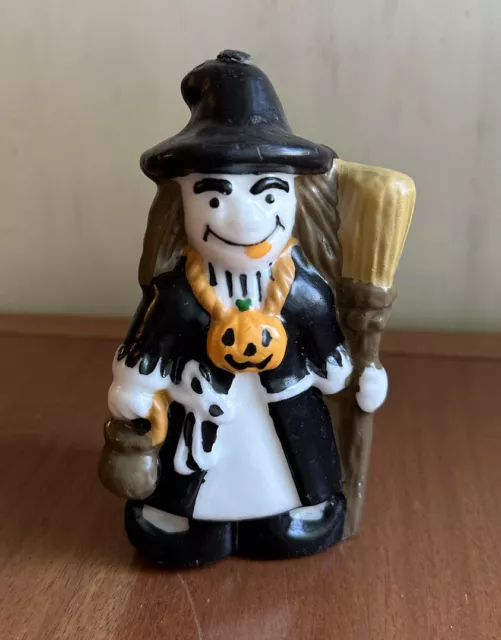 Vintage Witch Halloween Candle Pumpkin Cute Smile Decor Spooky Time Fall Autumn