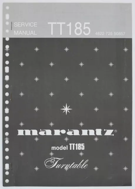 Original Marantz TT185 Turntable Service-Manual/Diagram/Parts List etc. o123