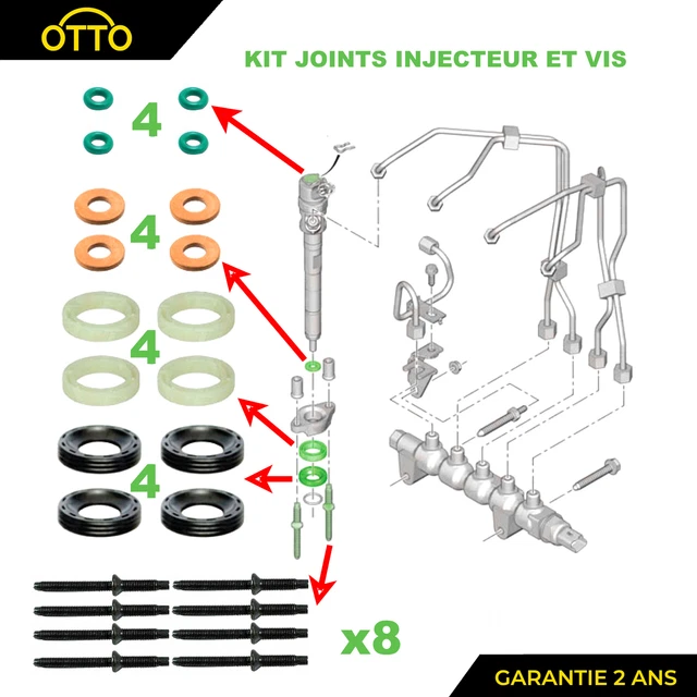 KIT JOINT INJECTEUR 1.6 HDi pour Citroen Berlingo C3, C3 Picasso, C4 ...