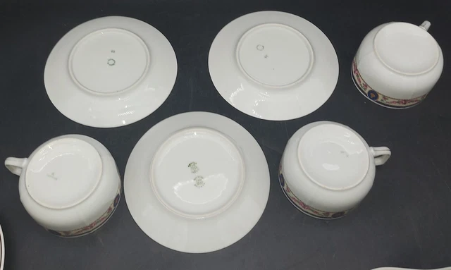 3 TASSES A DEJEUNER OU A CHOCOLAT ANCIENNES PORCELAINE ALLEMANDE D 10 cm XXème 5