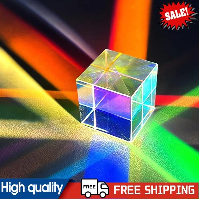Cube Prism Physics Gift Rainbow Prism for Teaching Light Spectrum (Small)