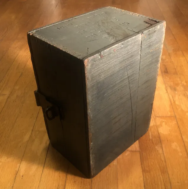 Atlas Powder Co. Empty Wood Crate Box High Explosives 1000 NO. 6 Blasting Caps 5
