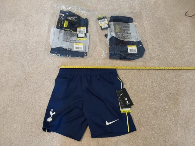 Nike Tottenham 3 X Pairs Of Navy Blue Shorts Unisex Boys 8-9 Ladies Size 6  BNWT