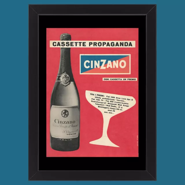 Anni ' 50  * Pubblicità Originale "Cinzano - NICO EDEL, Cassette Propaganda" Cor