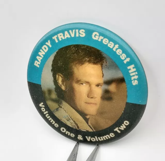 VINTAGE RANDY TRAVIS VariVue Greatest Hits Volume 1 & 2 Pinback Button