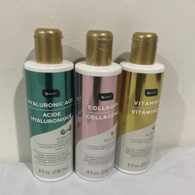 NEW 3 PACK Set B Pure Skin Care Body Lotion :COLLAGEN VITAMIN C