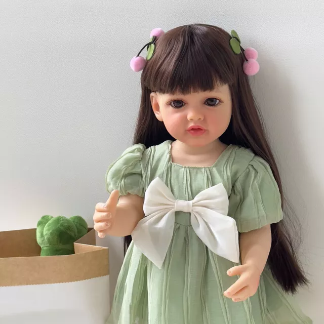 22 inch Girl Doll Cute Reborn Doll Full Body Waterproof Bath Toy Accompany Kids