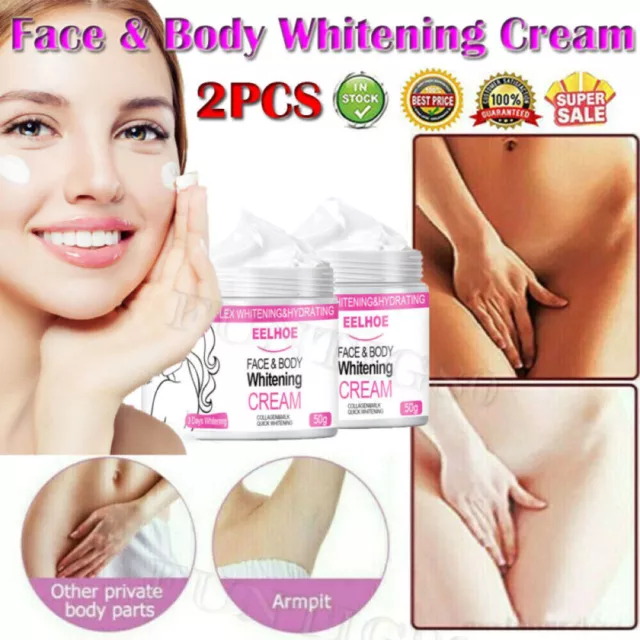 2X Skin Whitening Cream Face Brightening Dark Spot Removal Body Bleaching Lotion