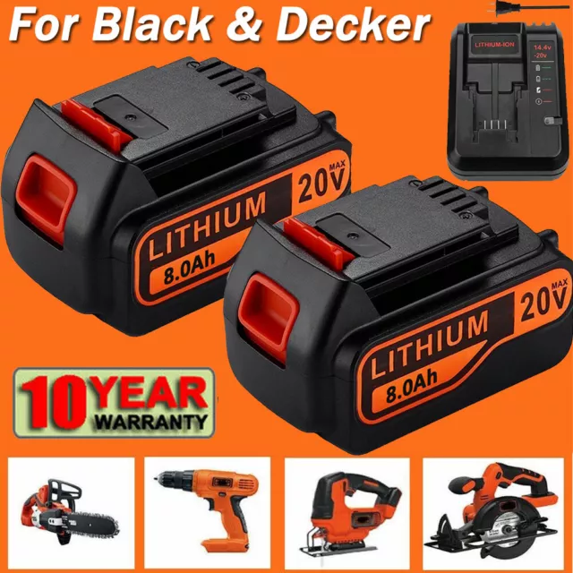 For Black & Decker 20 V 20 Volt Lithium 8.0Ah 6.5Ah MAX Battery LBXR20  LB2X4020