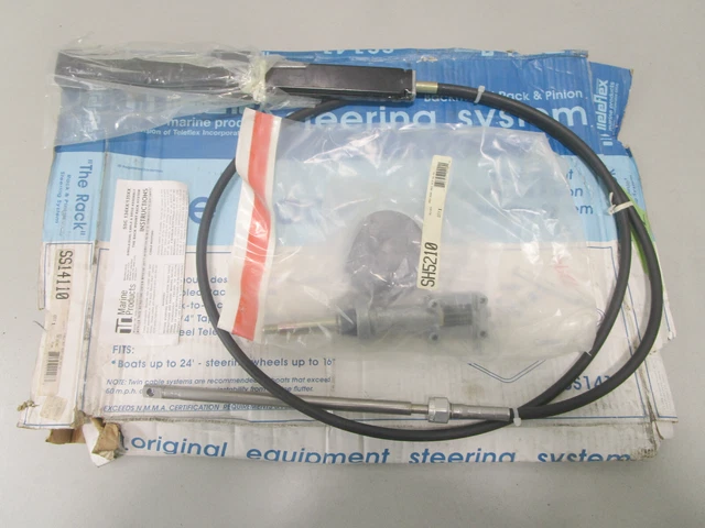10ft Teleflex SS14110 Boat Rack Steering Cable/Helm Kit