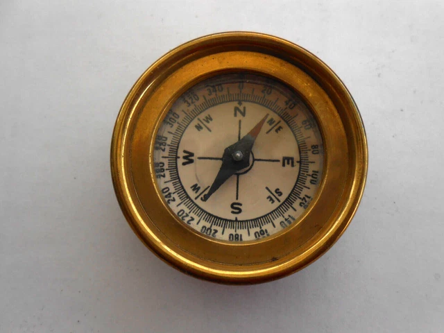 ANCIENNE BOUSSOLE DE navigation de poche en laiton reliques vintage