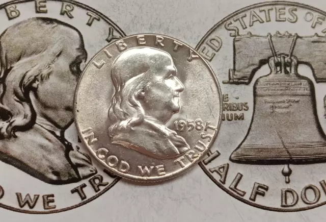 1958 P Franklin Half Dollar  Fbl Tp-3649