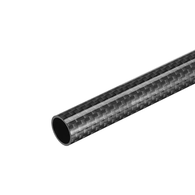 Carbono Fibra Redondo Tubo 14x12x500mm 3K Rollo Envuelto Brillante Superficie