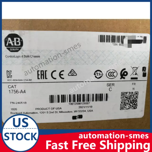 NEW Allen Bradley1756-A4 4 Slots Chassis Factory Sealed