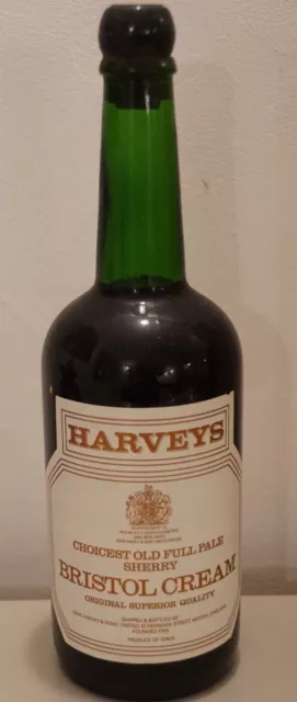 ancienne bouteille SHERRY HARVEYS BRISTOL CREAM Old Full Pale 75cl 1950-1960's