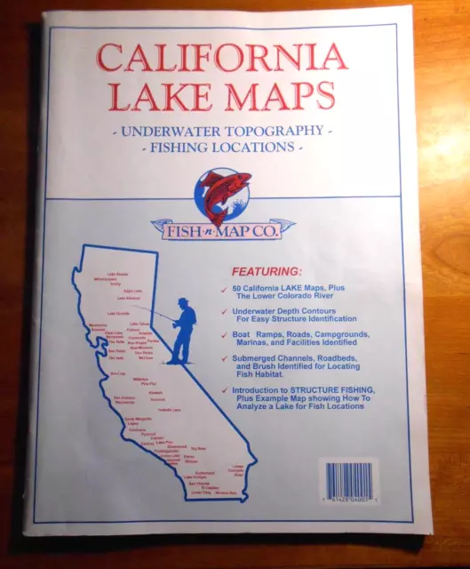 California Lake Maps Underwater Topography Fishing Locations - Softcopy VGC