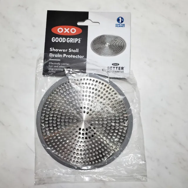OXO Good Grips Bathtub Drain Protector Stainless Steel Grey