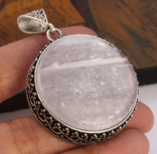 Senelite 925 Silver Plated Handmade Pendant of 1.9"