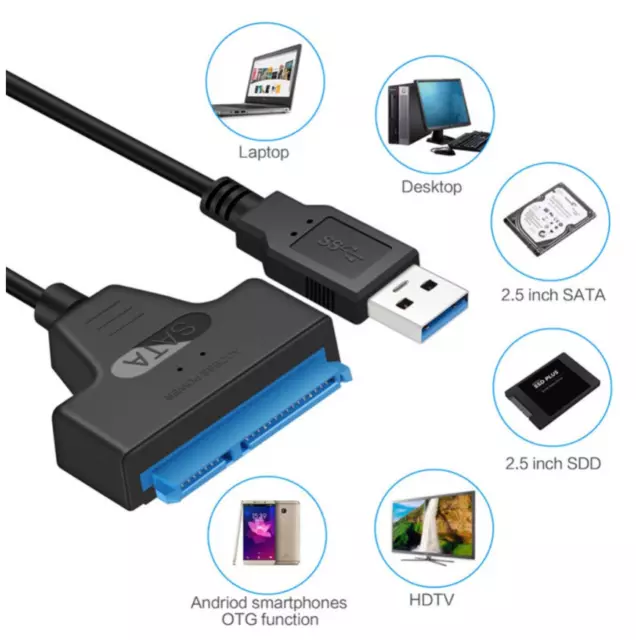 USB 3.0 vers Sata III 2.5" Câble Adaptateur Lecteur pour disque dur SSD externe