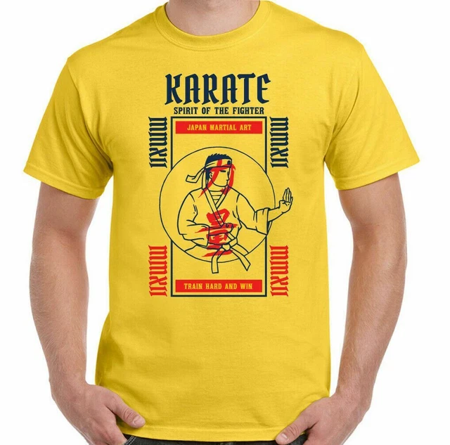 Karate T-Shirt Mens Martial Arts Samurai MMA Katana Gym Training Top Spirit