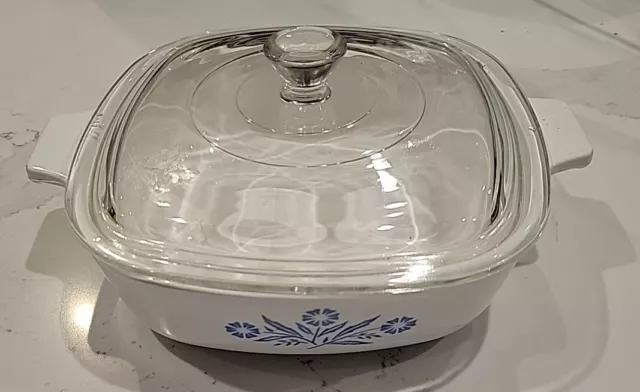 Vintage Corning Ware P-1-B Blue Cornflower  1Qt. Casserole with Lid