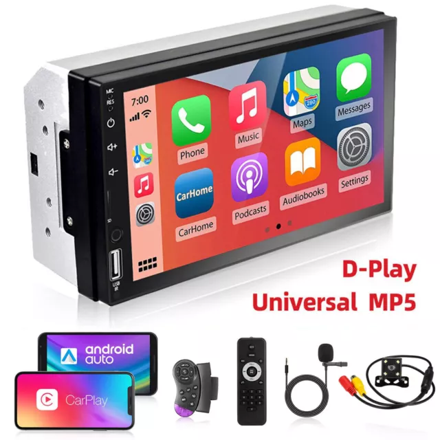 Bluetooth 7inch Car Stereo Radio MP5 Player 2 Double DIN Touch Screen FM w/ Cam