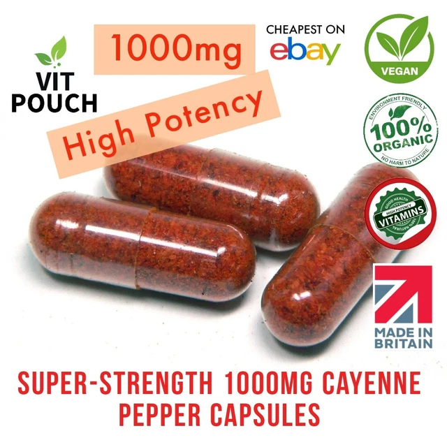 CAYENNE PEPPER 1000MG High Strength Capsule Capsicum Fat Burner Weight