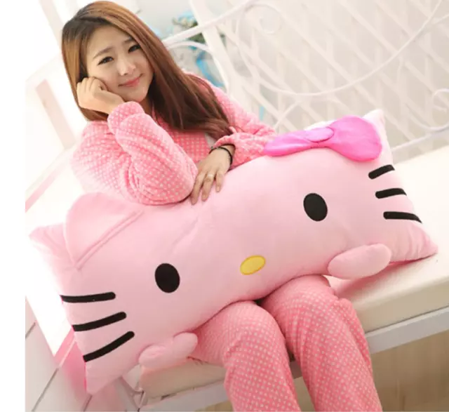 85*35cm Cute Pink Hello Kitty Plush Pillow Cushion Stuffed Soft Gift Home Room