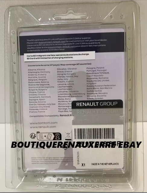 Carte Sd Gps Renault R-Link Evolution Europe 2023-2024 Version 11.05 2