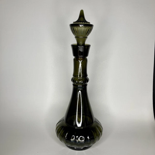 VINTAGE JIM BEAM I Dream of Jeannie Genie Bottle 1964 Smoke Green Glass