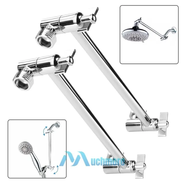 2Pack 11" Solid Brass Adjustable Shower Extension Arm with Lock Joints for Spa