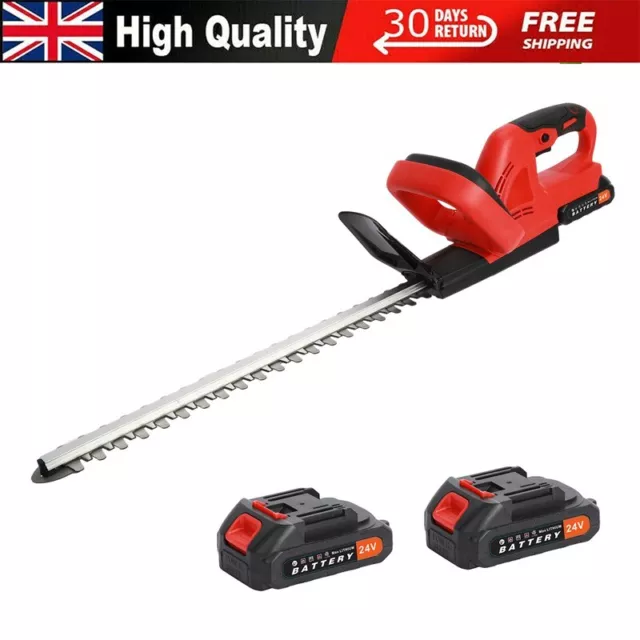 Cordless Hedge Trimmer 21V Fast Charger Battery Electric 2 Batteries & Charger
