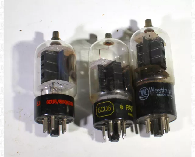 Assorted Brands 6CU6 Vacuum Tubes Tested Used Good Lot Of 3