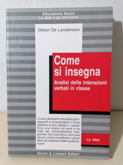 Come Si Insegna Analisi Interazioni Verbali In Classe Libro De Landsheere Giunti