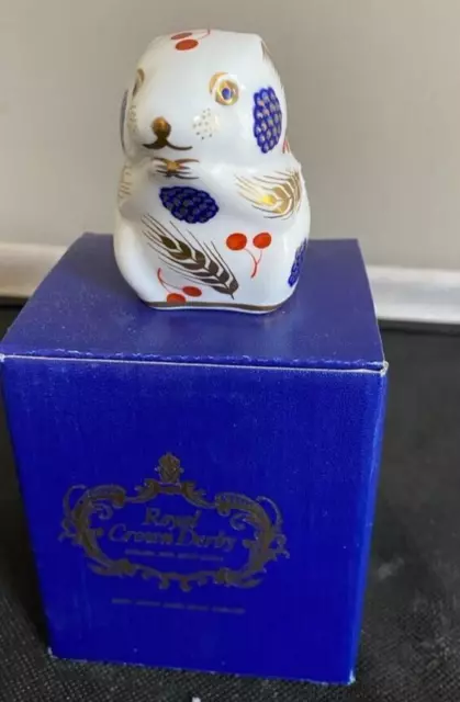 Royal Crown Derby Bone China DORMOUSE Paperweight with Gold Stopper FREE POSTAGE