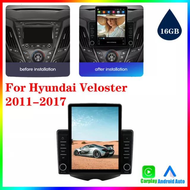 Für Hyundai Veloster 2011-2017 Stereo Radio GPS 9,5 "Vertikal Android 11 Carplay