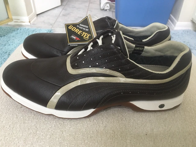 PUMA GTX GORE-TEX Mens Golf Shoes Size 13 Brown & Cream  display picture 3
