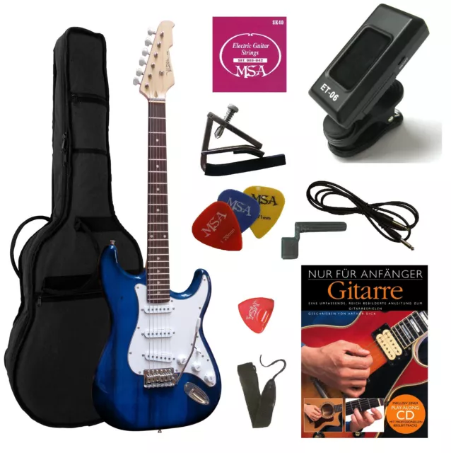 E-Gitarre-Elektro-St5-Buch-Gitarren Set-Tasche-Gurt-Starter Set-Kurbel-Et2