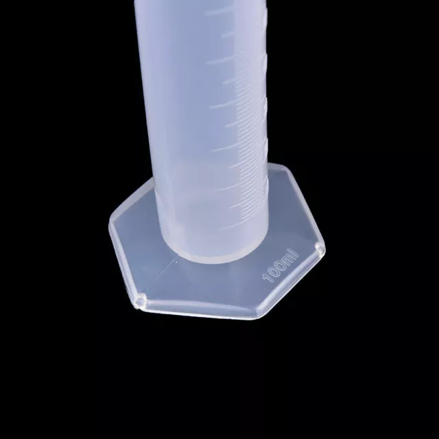 10/25/50/100/250ML Plastic Measuring Cylinder Lab Accessory Test Graduated Tube 3