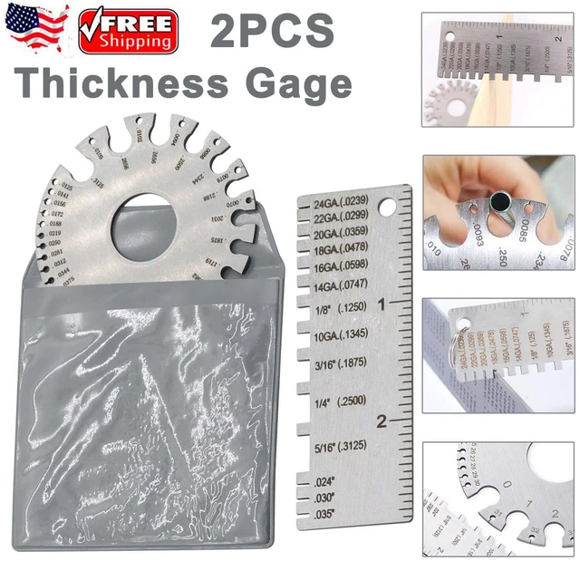 2PCS SHEET METAL Gauge Thickness Gage Wire Gauge Round Measuring Tool