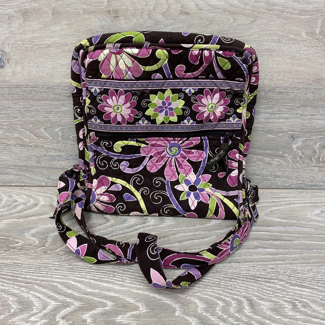 Vera Bradley Mailbag Purple Punch Crossbody Purse Bag Shoulder Hipster